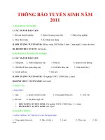 Thông báo tuyển sinh năm 2011