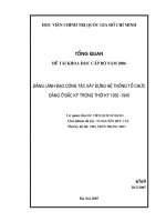 Đảng lãnh đạo công tác XD hệ thống tổ chức Đảng ở Bắc kỳ trong thời kỳ 1930 - 1945