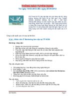 Thông báo tuyển dụng HG Travel