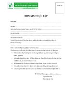 ĐƠN XIN THỰC TẬP