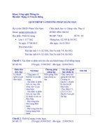 Lịch trình và phương pháp giảng dạy môn mạng và truyền thông