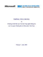 Thông tin chung về chương trình đào tạo cán bộ Công  nghệ thông tin các cơ quan chính phủ và nhà nước Việt nam