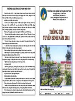 Thông báo tuyển sinh chính thức năm 2011