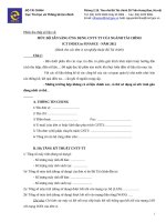 Phiếu thu thập số liệu về mức độ sãn sàng ứng dụng Công nghệ thông tin