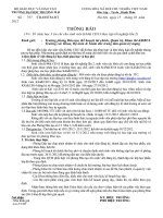 Thông báo Tổ chức học 3 tín chỉ cho sinh viên K44& CĐ13 thực tập tốt nghiệp lần 2