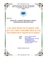 CAC THI TRUONG XK CHU LUC  CUA VIET NAM
