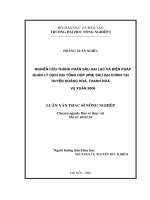 Nghiên cứu các thành phần sâu hại lạc vá các biện pháp quản lý dịch hải tổng hợp(IPM) sâu hại chính tại huyện hoàng hóa, thanh hóa 