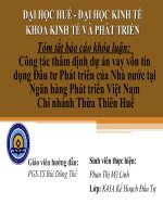 Slide công tác thẩm định dự án vay vốn tín dụng đầu tư phát triển của nhà nước tại ngân hàng phát triển việt namchi nhánh thừa thiên huế 