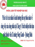 Slide phân tích các nhân tố ảnh hưởng đến sự thỏa mãn vềcông việc của công nhân tại công ty trách nhiệm hữu hạnmột thành viên xi măng sông gianh – quảng bình 