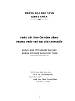 Khảo sát tính ổn định bằng phương pháp thứ hai của lyapunốp 
