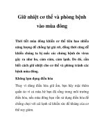 Tài liệu Giữ nhiệt cơ thể và phòng bệnh vào mùa đông docx