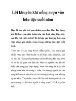 Tài liệu Lời khuyên khi uống rượu vào bữa tiệc cuối năm pptx