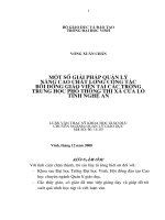 Một số giải pháp quản lí nâng cao chất lượng công tác bồi dưỡng giáo viên tại các trường trung học phổ thông thị xã cửa lò tỉnh nghệ an 
