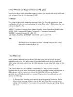 Tài liệu Use Wildcards and Ranges of Values in a SQL Query pdf