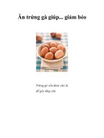 Tài liệu Ăn trứng gà giúp... giảm béo pdf