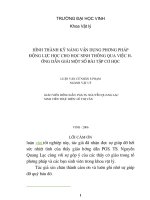 Hình thành kỹ năng vận dụng phương pháp động lực học cho học sinh thông qua việc hướng dẫn một số bài tập cơ học 