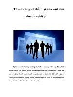 Tài liệu Thành công và thất bại của một chủ doanh nghiệp! pdf