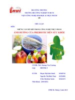 Những vấn đề mới trong công nghệ thực phẩm ảnh hưởng của prebiotic đến sức khỏe