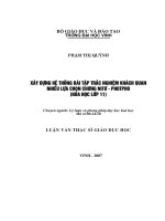 Xây dựng hệ thống bài tập trắc nghiệm khách quan nhiều lựa chọn chương nitơ   photpho (hoá học lớp 11) 