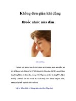 Tài liệu Không đơn giản khi dùng thuốc nhức nửa đầu ppt