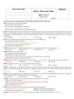 Bài soạn KT 1 TIẾT Lân1-HK2 LÝ 12NC  MÃ ĐỀ 400( Có ĐA)