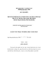 Một số giải pháp quản lý nhằm nâng cao chất lượng dạy học ở các trường trung học phổ thông huyện thạch thành, tỉnh thanh hoá 