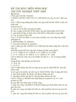 Tài liệu ĐỀ THI MẪU MÔN SINH HỌC THI TỐT NGHIỆP THPT 2009