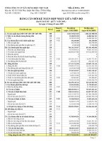 Tài liệu BẢNG CÂN ĐỐI KẾ TOÁN HỢP NHẤT GIỮA NIÊN ĐỘ pdf