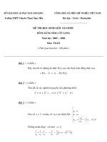 Tài liệu Đề thi và đáp án kỳ thi olympic toán ppt