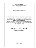 Some problems encountered by the 4th year english students at vinh university when translating vietnamese sales contract into english equivalents 