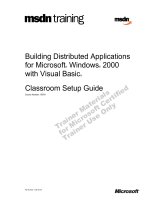 Tài liệu Building Distributed Applications for Microsoft® Windows® 2000 with Visual Basic® Classroom Setup Guide docx