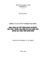 Khai thác lợi thế cảnh quan tự nhiên vào phát triển loại hình du lịch sinh thái huyện gia viễn tỉnh ninh bình luận văn tốt nghiệp đại học 