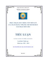 TIỂU LUẬN THỰC TRẠNG HUY ĐỘNG VỐN TIỀN GỬI  CỦA NGÂN HÀNG VPBANK CHI NHÁNH HUẾ  GIAI ĐOẠN 2010 -2012