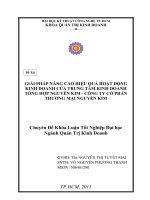Giải pháp nâng cao hiệu quả hoạt động kinh daonh của trung tâm kinh doanh tổng hợp nguyễn kim  công ty cổ phần thương mại việt nam 