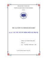 Các yếu tố tác động đến giá trị nợ 