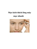Tài liệu Mẹo kích thích lông mày mọc nhanh doc