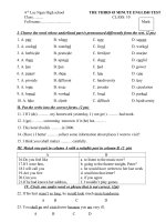 Bài soạn Hot- Kiem tra 1 tiet so 3 tieng anh 10 CB- Vu Thanh Tung