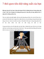 7 thói quen tiêu diệt năng suất của bạn 