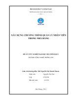 XÂY DỰNG CHƯƠNG TRÌNH QUẢN lý NHÂN VIÊN TRONG NHÀ HÀNG 