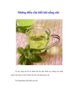 Tài liệu Những điều cần biết khi uống chè ppt