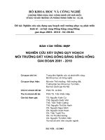 Nghiên cứu xây dựng quy hoạch môi trường đất vùng đồng bằng sông hồng giai đoạn 2001 2010 