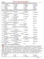Bài soạn UNIT 6: THE ENVIRONMENT