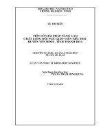 Một số giải pháp nâng cao chất lượng đội ngũ giáo viên tiểu học huyện yên định   tỉnh thanh hóa 
