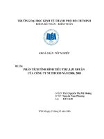 Tài liệu Phân tích tình hình tiêu thụ, lợi nhuận của công ty NUTIFOOD năm 2004, 2005 ppt