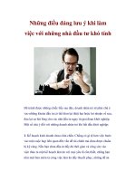 Tài liệu Những điều đáng lưu ý khi làm việc với những nhà đầu tư khó tính pdf