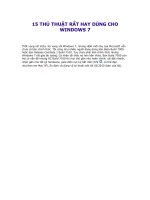 Tài liệu 15 thủ thuật rất hay dùng cho windows 7 doc