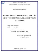 Định hướng giá trị nghề dạy học của sinh viên trường cao đẳng sư phạm kiên giang 