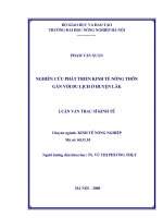 Nghiên cứu phát triển kinh tế nông thôn gắn với du lịch ở huyện lăk 