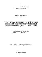 Thiết kế bộ điều khiển pid thích nghi điều khiển tốc độ động cơ điện một chiều có mômen quán tính thay đổi 