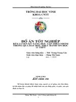 Rèn luyện kỷ năng học tập theo nhóm thông qua dạy học thực hành tin học 11 THPT luận văn tốt nghiệp đại học 